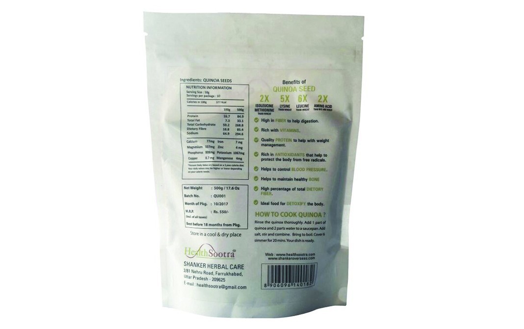 Healthsootra Quinoa Seeds Premium Quality Super Food    Pack  500 grams